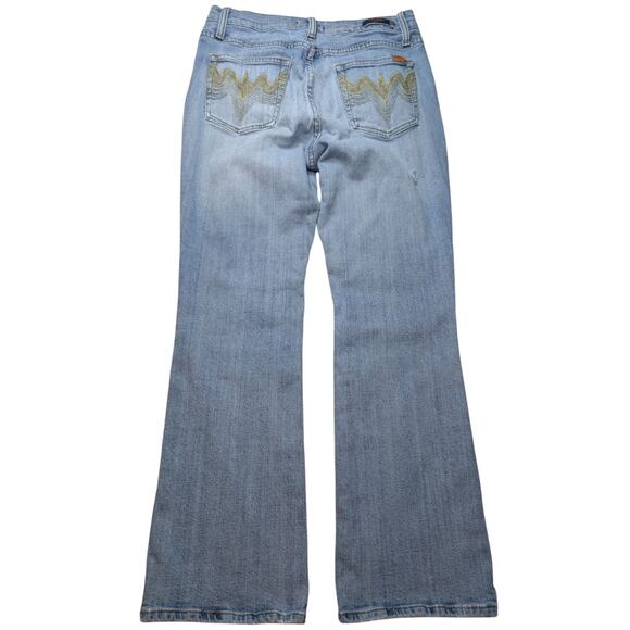 Vintage Y2K Vigoss Boot Jeans Womens 13/14 Mid Rise Rise Stretch Distressed - Picture 8 of 11